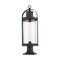 Z-Lite Roundhouse 1 Light Outdoor Pier Mounted Fixture, Black And Clear Seedy 569PHB-533PM-BK - alternate 3